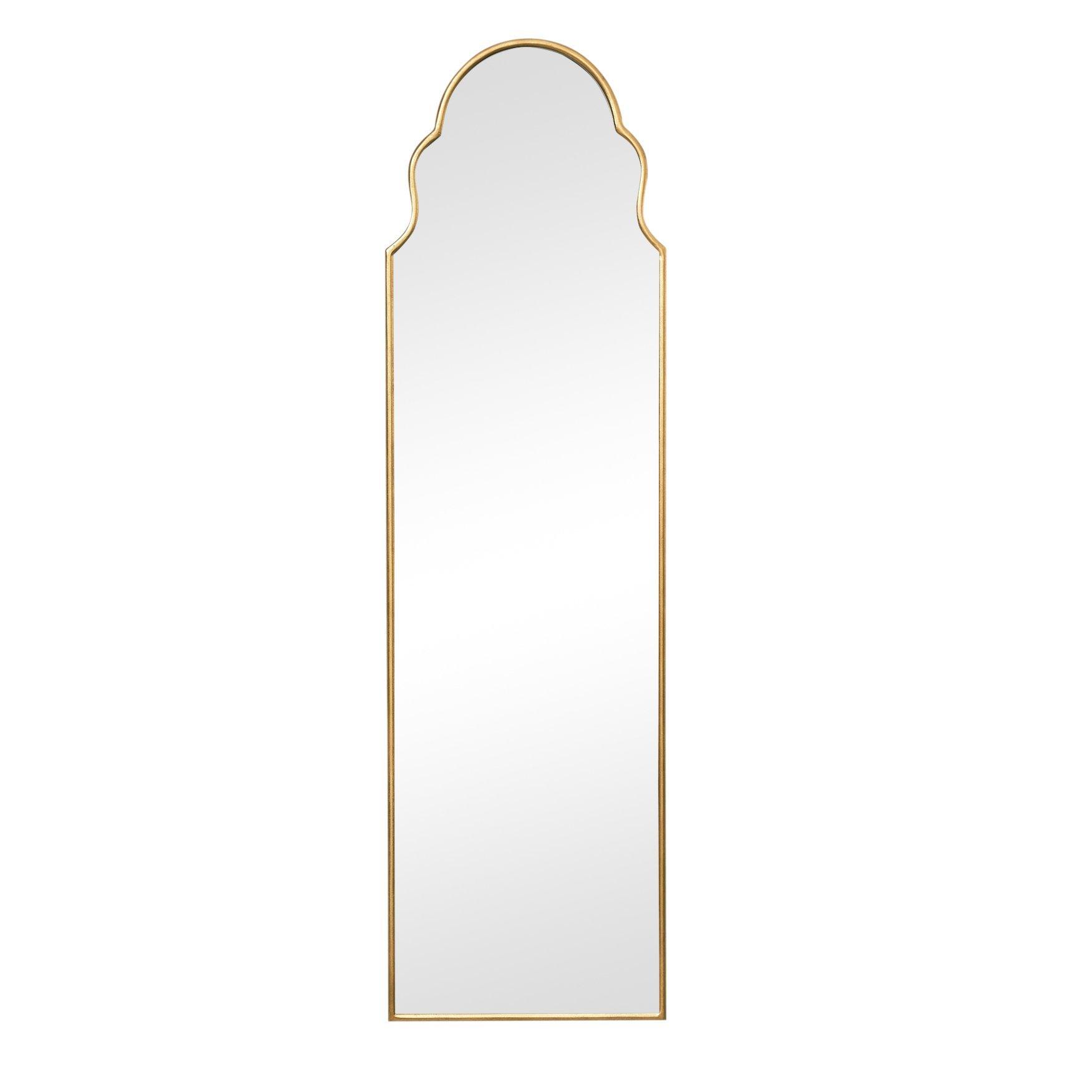 Tall Slim Gold Arch Wall Mirror 133cm X 38cm